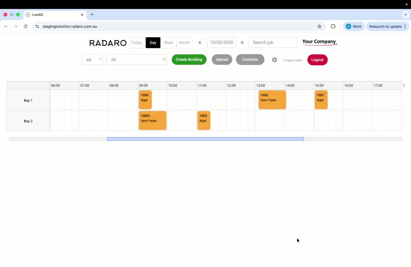 Creating a New Booking in LoadIQ