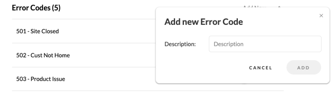 Add New Error Code