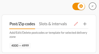 Editing postcodes for Delivery Zones