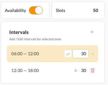 Editing Intervals and Slots