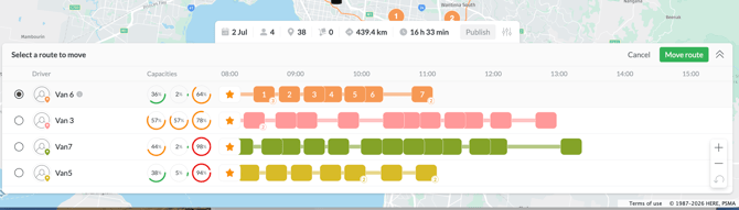 Move Route select driver
