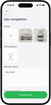 Photos Signature and Receiver Name