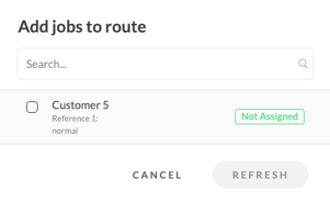 Refresh - add jobs to a route