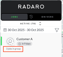 Identifying grouped jobs in Radaro