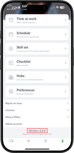 radaro-app-version